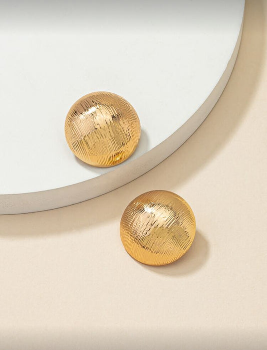 Textured Round Statement Earrings