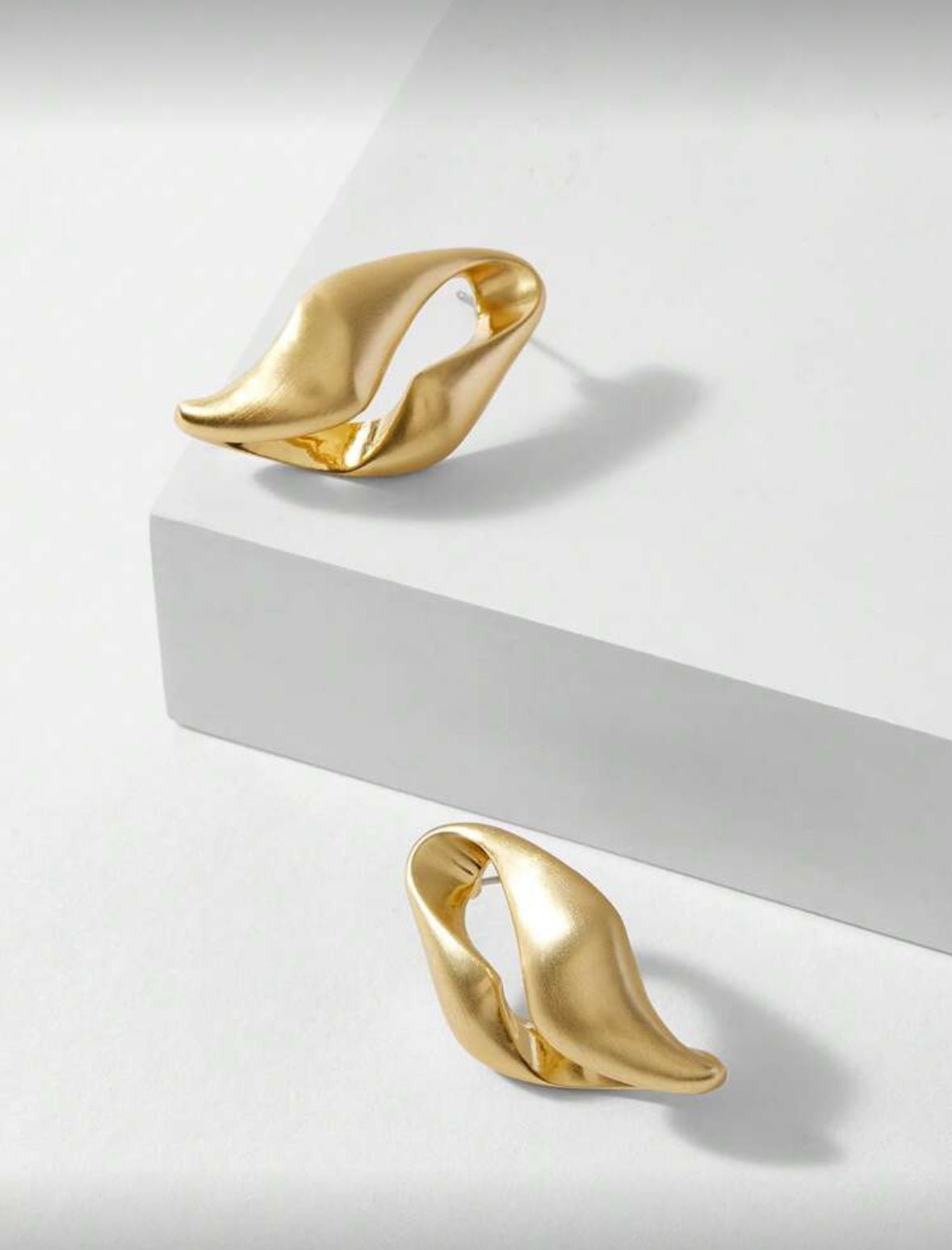 Hollow Gold Statement Earrings