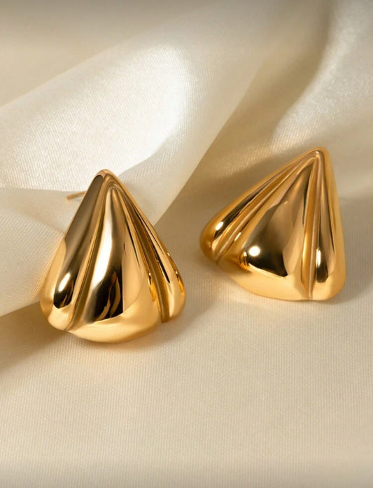 Geometric Gold Statement Earrings