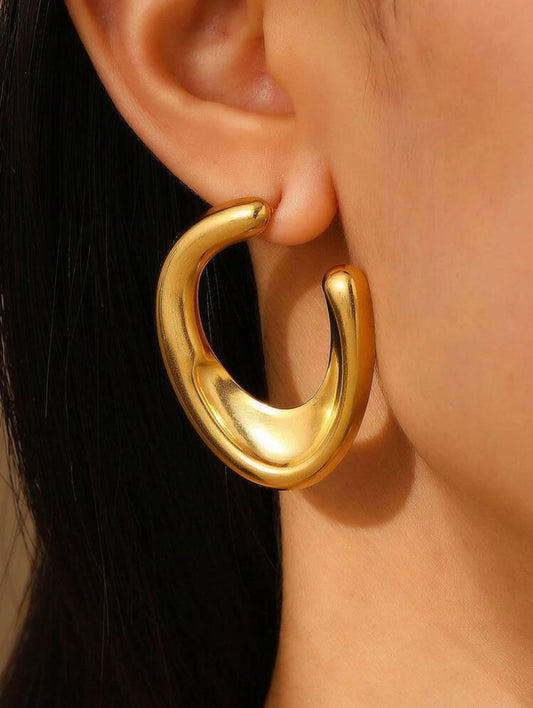 Sculpted Gold Statement Earrings