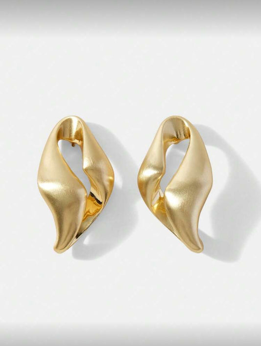 Hollow Gold Statement Earrings